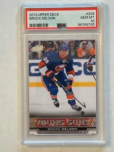 Brock Nelson 2013-14 Upper Deck Young Guns #204 RC Rookie PSA 10 GEM MINT K921 - Picture 1 of 2