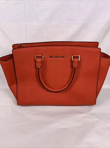 Michael Kors Selma Large Red Saffiano Leather Satchel Crossbody Bag. Immaculate - Picture 1 of 11
