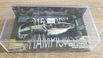 Lewis Hamilton 1:43 Minichamps Mercedes W06 Hybrid USA GP "2015 World Champion"  - Image 1 of 4