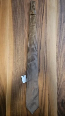 Corbata Italo Ferretti marrón liso 100 % seda nueva con etiquetas Foto 1 de 4