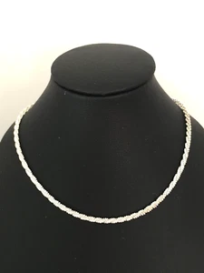 Sterling Silver, Sparkly Necklace, 44cm Long, Rope effect, 925 - Picture 1 of 5
