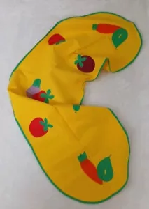 Handmade Golden Yellow Cotton Fruit Design Applique Runner From Haiti NEW - Picture 1 of 11