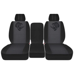 Fundas de diseño 40-20-40 frontal se adapta a 11-18 Ram 1500-3500 / carbón negro con diseño - Imagen 1 de 3