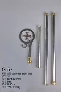 NEW stainless steel Bishop Crosier - pastoral staff - Height 65 " G-57 - Picture 1 of 5