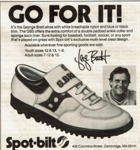 1982 Vintage Print Ad Go For It George Brett Spot-bilt Cleats Kansas City Royals - Picture 1 of 2