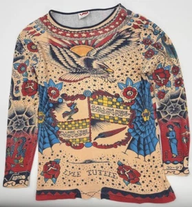 RARO Body Camicia Lyle Tuttle 1973 Storia Tatuaggio Varsity House Taglia Med BELLO! - Foto 1 di 4