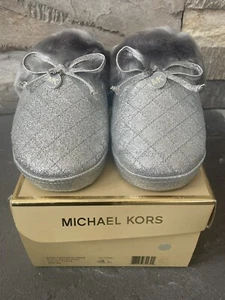 Michael Kors Silver Carter Slippers NIB - Picture 1 of 4
