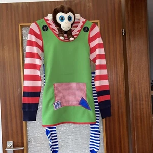 Pippi Langstrumpf Kostüm Gr.164/176 Pulli Kleid Socken Affe 14-15-16 Jahre 32/34 - Bild 1 von 13