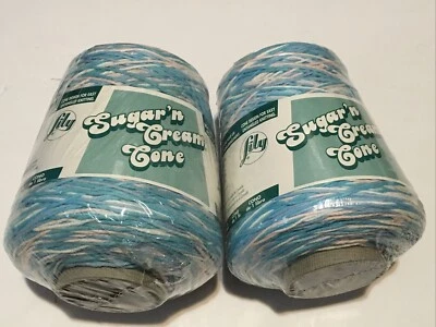 Hilo de cono de algodón Sugar'n Cream, 14 oz, bola de playa azul ombre, 1 cono Foto 1 de 2