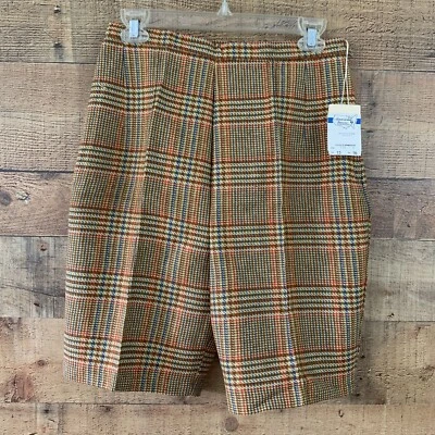 Bermudas Pantalones Cortos para Caminar Vintage Años 60 Prep Academia Lana Cintura Alta Talla M Foto 1 de 4