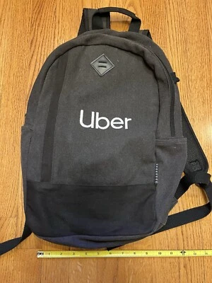 Mochila de lona de algodón con logotipo de UBER para empleados negra para computadora portátil estuche bolso come conductor Foto 1 de 4