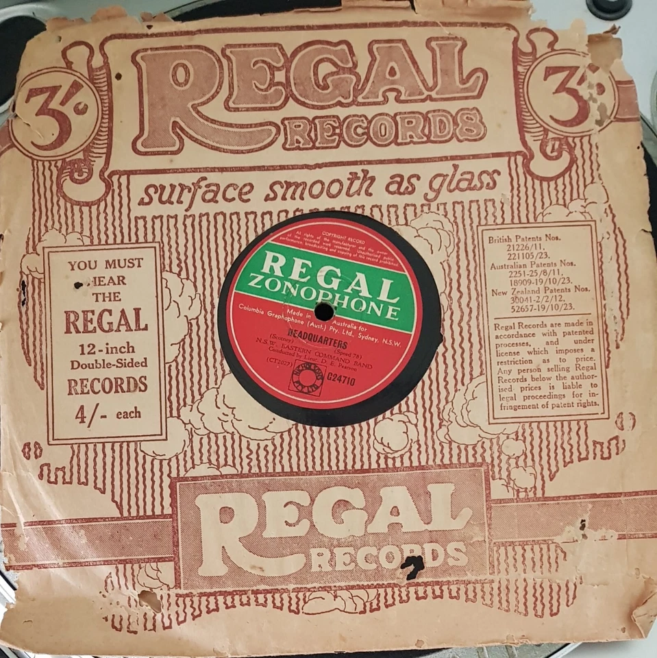 N.S.W. Eastern Command Band – Headquarters / Blue Blood - 1943 78RPM 10" record - Image 1 of 1