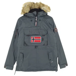 Geographical Norway Men Parka Jacket Anorak Insulated Grey Cx1 Size M - Picture 1 of 12