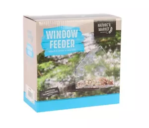 Natures Market Garden Clear Window Bird Feeder Station With Suction Cups 15cm - Picture 1 of 3