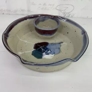 Servizio di piatti in ceramica firmato Gandee gettato a mano Chip Dip - Foto 1 di 9