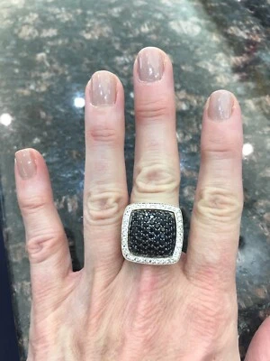 Anillo Charles Krypell de plata de ley zafiro blanco negro talla 6,5 Foto 1 de 4