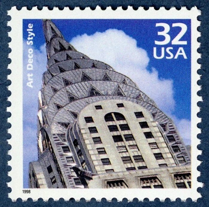 10x NEW YORK CITY  Chrysler Building Art Deco 32c Unused Postage Stamp MINT NH - Image 1 of 1