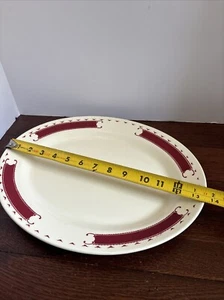Vintage Homer Laughlin Burgundy Red F 53 N 8 13.5”x 11” Oval Serving Platter. - Picture 1 of 9