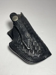 S&W Holster B04 62 W Basket Weave Black Leather Vintage Great Condition - Picture 1 of 6