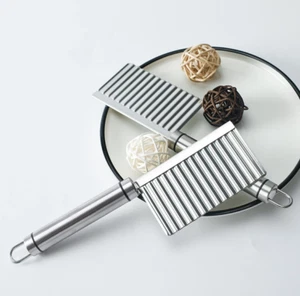 2×Salad potato Stainless Steel Ripple Slicer Vegetable Fruit Wavy Slicer Knife - Picture 1 of 2