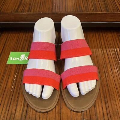 Nuevas Sandalias Sanuk Yoga Cabaret & Tomate Gora Gora Doble Banda Sin Cordones Talla 10 Foto 1 de 4