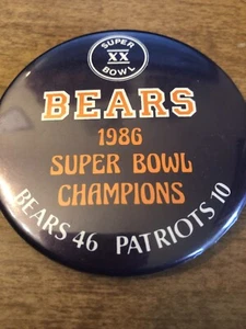 Chicago Bears 1986 Super Bowl Champions Button Pin Illinois Sammlerstück Football - Bild 1 von 3