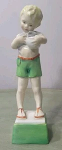 Friday’s Child Loving Giving Royal Worcester England Figurine Boy Kitten #3261 - Picture 1 of 8