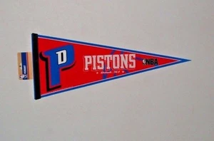 DETROIT PISTONS RED, WHITE, BLUE TRI ANGLE 12" X 30" FELT WALL PENNANT NEW NBA - Picture 1 of 1