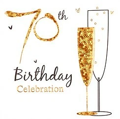 Pack de 6 invitaciones y sobres holográficos para tarjetas de fiesta de cumpleaños 70 DP286 Foto 1 de 1