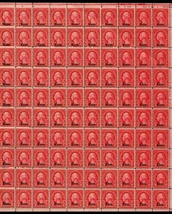 US #660 1929 2c Wash. Sheet,  *Kans.* Overprint MNH Fine  (SCV $750 as Singles) - Picture 1 of 12