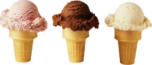 CUCHARA DE MANO CONO DE HELADO 3 SABORES CALCOMANÍA DE VINILO (ELIGE EL TAMAÑO) SOPORTES DE CONCESIÓN - Imagen 1 de 10