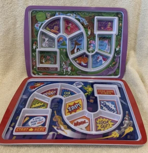 2 Pc Fred & Friends ENCHANTED FOREST & SUPER HEROS Game Melamine Dinner Plates - Picture 1 of 4