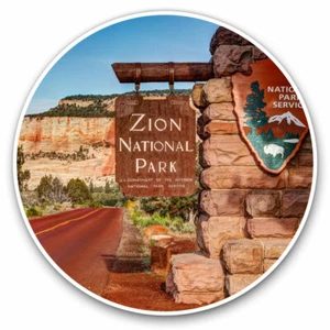 2 x Vinyl Stickers 20cm - Zion National Park Sign Utah America USA Cool Gift #24 - Afbeelding 1 van 9