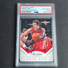 2013-14 Panini Prestige #6 Omer Asik Signed Card AUTO PSA Slabbed Rockets
