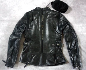 Harley Davidson Women Venos Reflective Black Leather Riding Jacket 97010-18VW XL - Picture 1 of 18