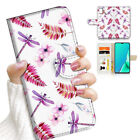 ( For Samsung A21S ) Wallet Flip Case Cover AJ23680 Dragonfly Flower