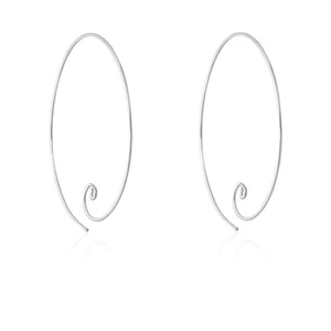 925 Sterling Silver Medium Round Wire Twist Thread Through Earrings Threader - Picture 1 of 4