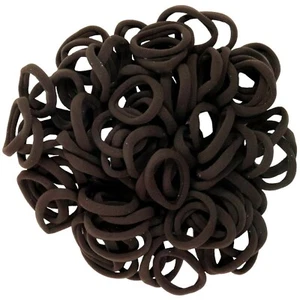 100 Pack Hair Elastics Ties Ponytail Holders Elastic Bands Sale Lot Brown Terry - Picture 1 of 5