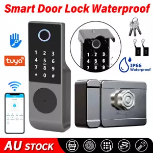 Electronic Smart Door Lock WiFi APP Fingerprint Card Password Key Security Lock - Picture 1 of 18