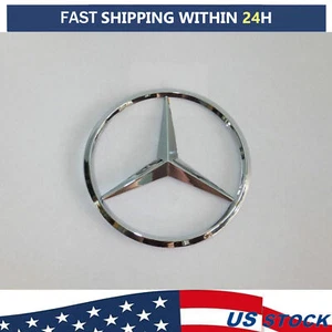 New Chrome Star Trunk Emblem Badge Fit For Mercedes Benz 75mm - Picture 1 of 3