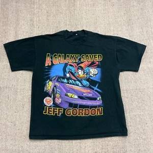 Vintage Jeff Gordon Nascar Shirt Mens XL Black 1990s Superman - Picture 1 of 10
