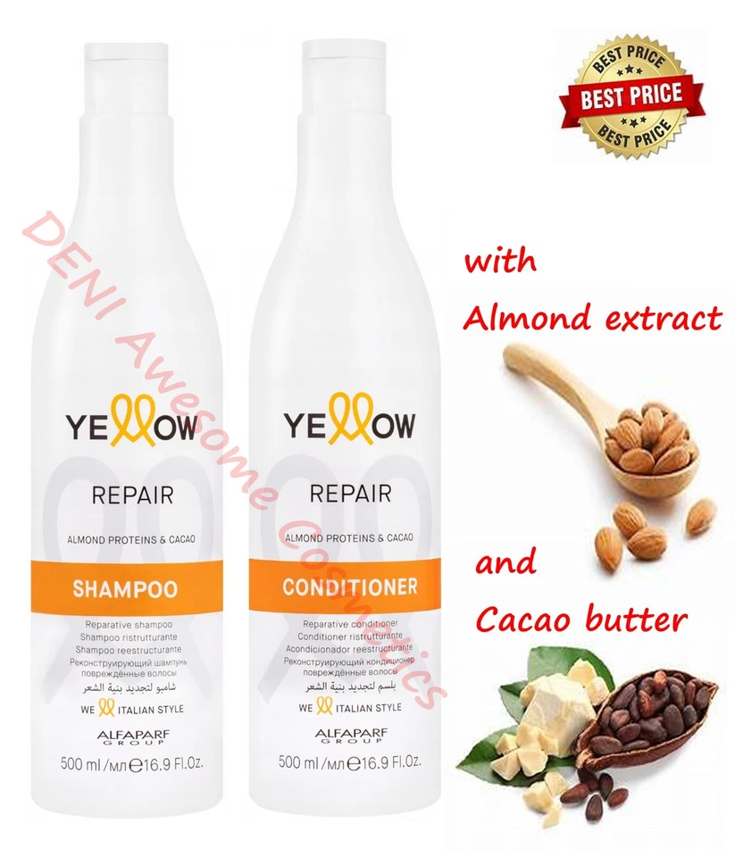 Alfaparf Yellow Reparative Shampoo 500 ml & Conditioner 500 ml Damaged Hair/ Set - Image 1 of 1