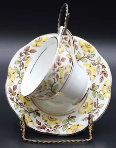 Vintage Rosina Teetasse & Untertasse Bone China Muster #4984, Ständer nicht enthalten - Bild 1 von 8