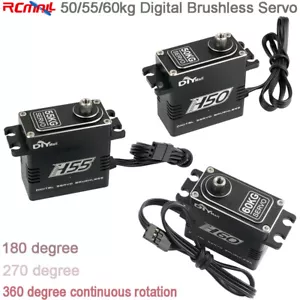 Servomotore digitale brushless 50kg 55kg 60kg Metal Gear 180/270 gradi 360 - Foto 1 di 10