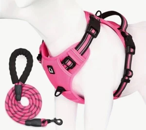 Escape-Proof Reflective Dog Harness & Leash Combo - Soft Padded, Adjustable Vest - Picture 1 of 1