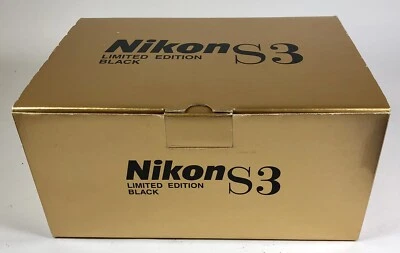 Nikon S3 Edición Limitada Pintura Negra Completo Vacío Caja Set (Súper Raro) Foto 1 de 4