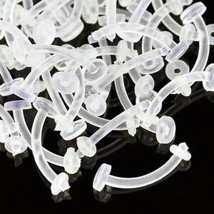 16g Clear Curved Barbell Bioflex Retainer mit Dichtungsstopfen (1 Stück) 16g - Bild 1 von 2