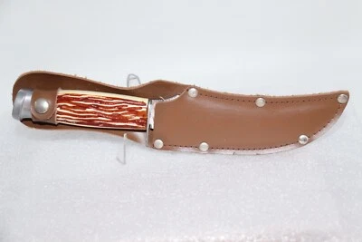 Vintage COMPASS HUNTER Fixed Blade Knife with Sheath Brazil - Image 1 of 4