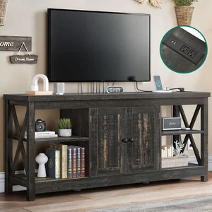 TV Stand with Power Outlets For up to 65 Inch Entertainment Center Media Console - Picture 1 of 9
