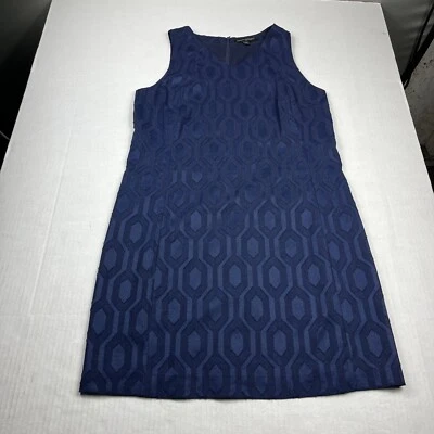 Banana Republic Womens Business Sheath Dress Blue Sleeveless Work Zip Up SMALL - Image 1 of 4